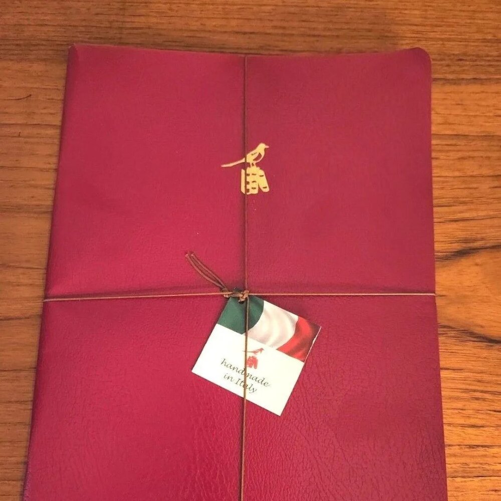NWT! Set 3 BIEFFE Italy Lined Handmade Notebooks RED Journal RED EDGES 5…